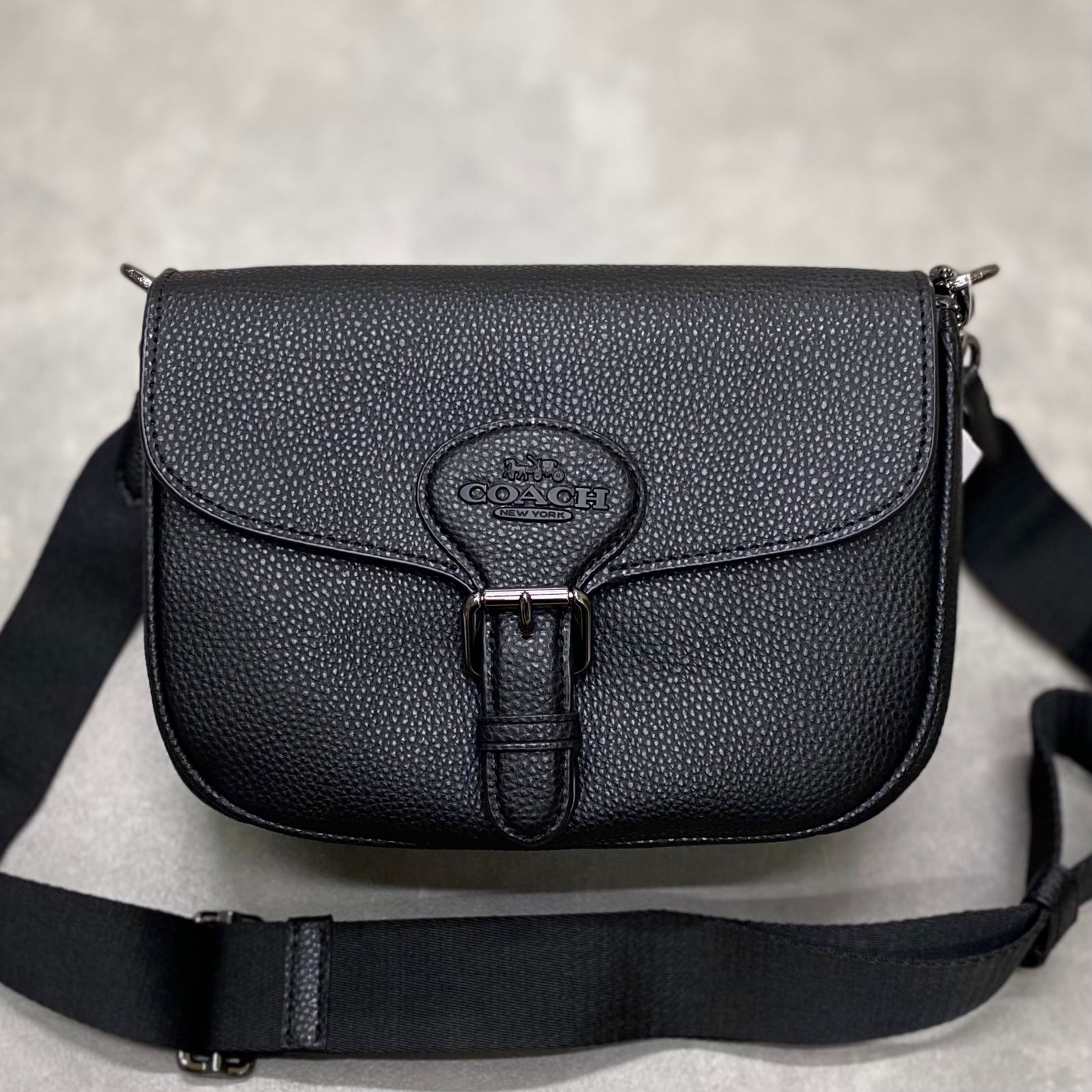 Túi Coach Amelia Saddle Bag Shoulder Bag DS Black